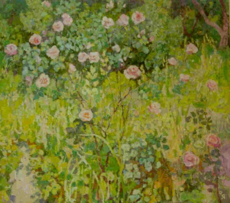 Елена Яблонская (1918) - Розы. 1996 г. (70 x 80, холст, масло)