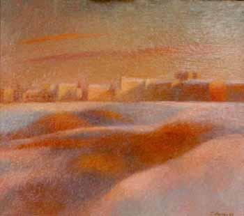 Гаяне Атаян (1959) - Киев под снегом. 1996 г. (50 x 50, холст, масло)